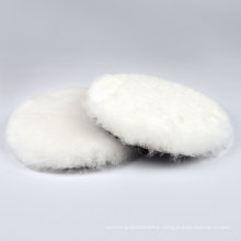 Wool Polishing Pad Soft Sheepskin Buffing Pads with Hook and Loop Back Wool Cutting Pad for Car